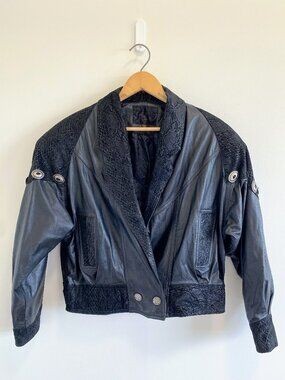 Vintage Black Motorcycle/Biker Jacket / 90s / 100% Genuine Leather